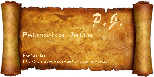 Petrovics Jetta névjegykártya